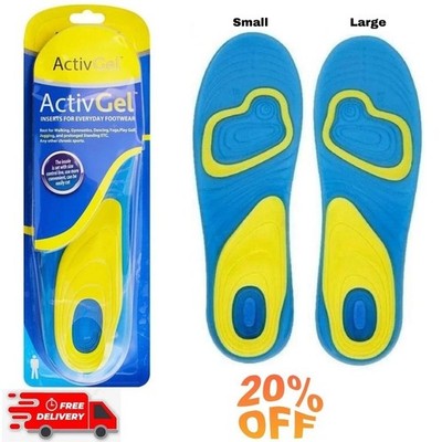 NEU Gel Activ Everyday Shock Absorption Einlegesohlen Herren (UK8-13) Damen (UK4-8)   