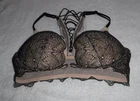 Victoria's Secret BOMBSHELL Plunge Push Up Bra Womens Size 34B Black Lace