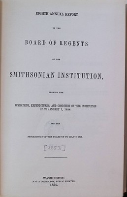 Eight Annual Report of the Board of Regents of the Smithsonian Institution
