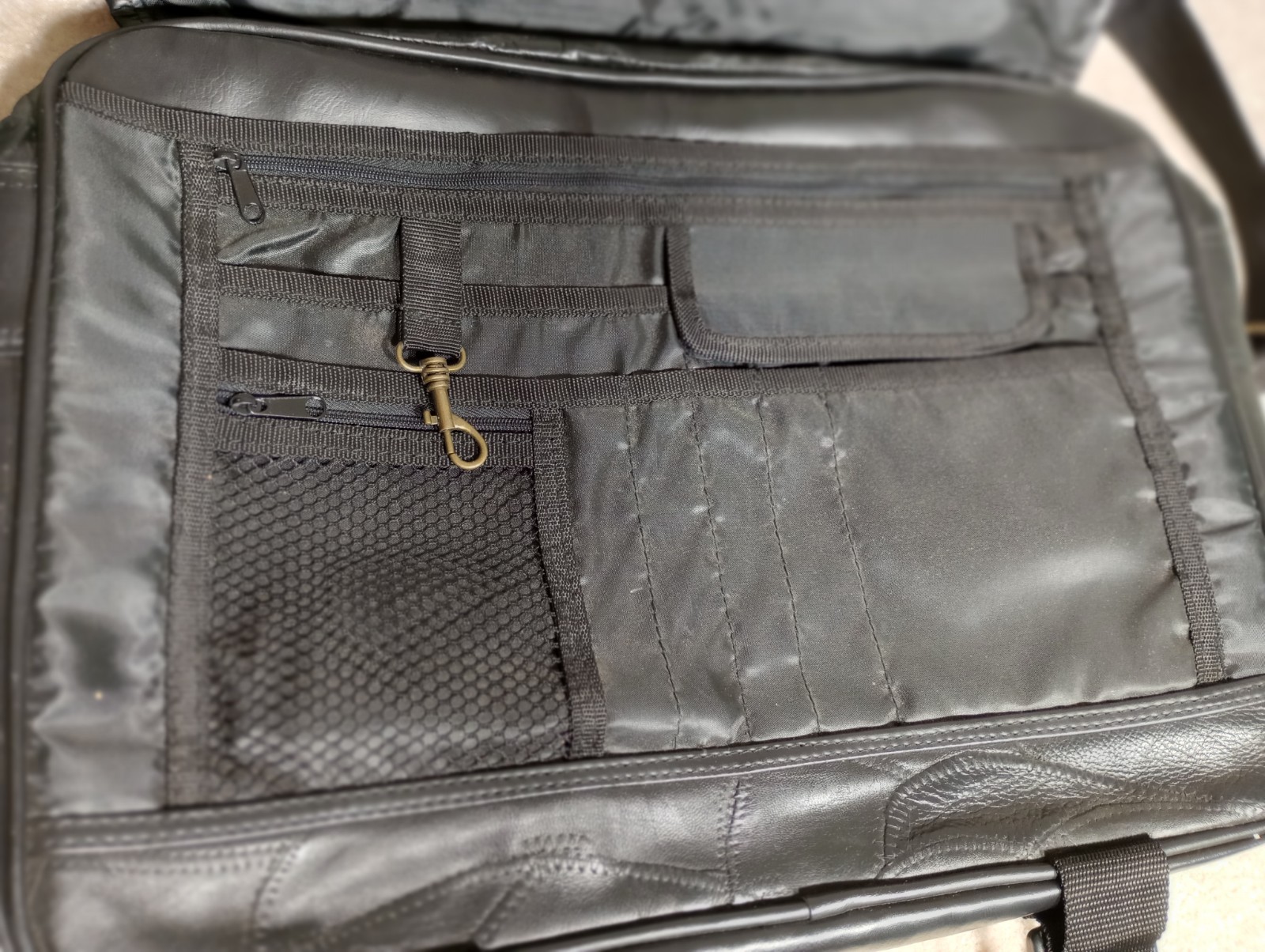 Pioneer Express Black Patchwork Leather Messenger… - image 8