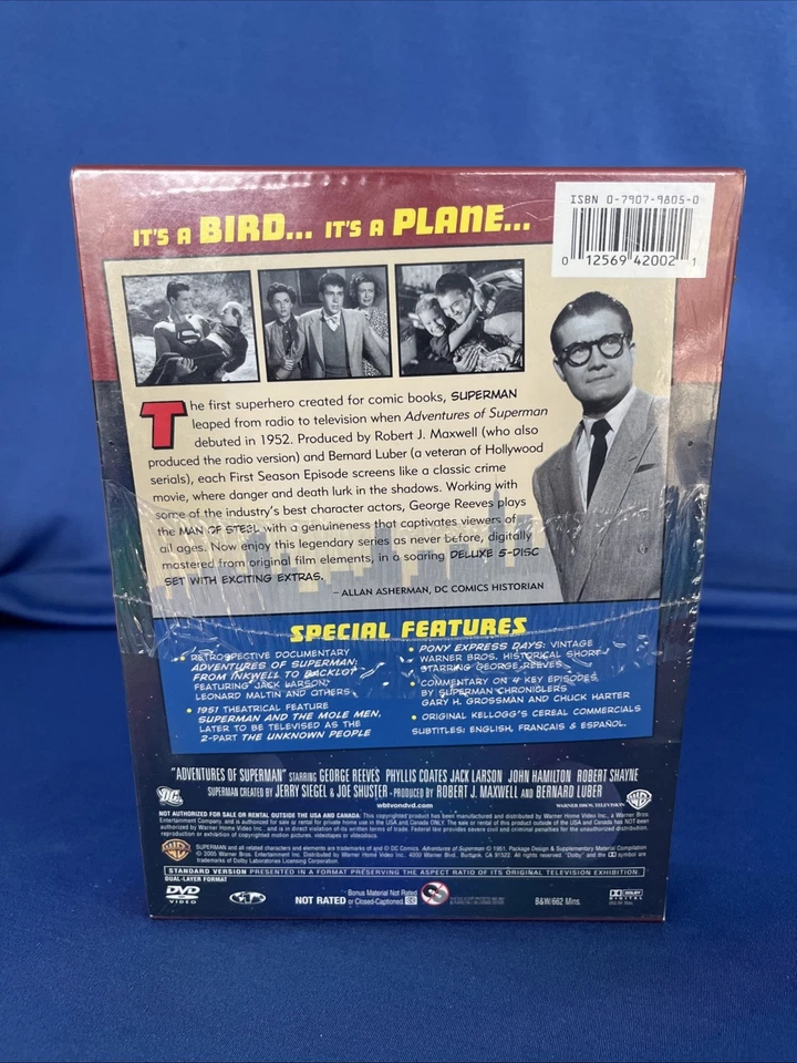 Adventures of Superman: the Complete First Season (DVD, 1952) NEW & SEALED - Image 3 of 4