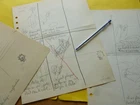 Jean EFFEL (1908-1982) DRAFTSMAN. Communism. 3 x Autograph Drawing