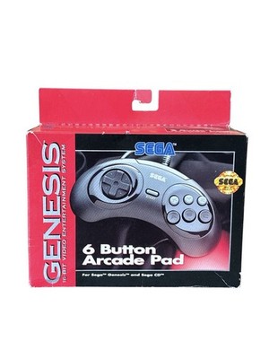 Sega Genesis 6 Button Controller MK1653 OEM CIB Arcade Pad Vintage Retro HTF