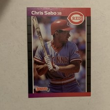 CHRIS SABO - 1989 Donruss Rookie #317 Cincinnati Reds Base Set *Denotes* on Back