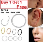 Surgical Steel Nose Ring Hoop Septum Hinged Piercing Ear Nipple Lip Rings Unisex