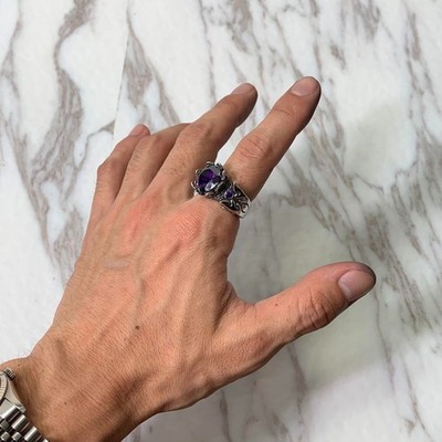 King Baby Studio 925S Ring Silver 925 Crown Purple Size Jp 22 (US 