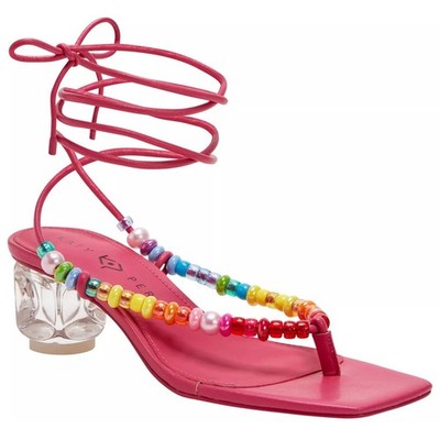 Katy Perry Women The Cubie Bead Ankle Wrap Sandals Size US 6M Fuchsia Pink