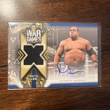 2020 Topps NXT Keith Lee Auto Mat Relic /50 Blue WWE Autograph War Games AEW ROH