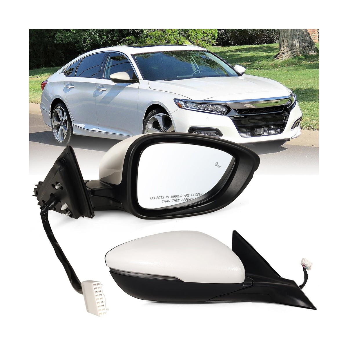 Passenger Side Mirror Glass Assembly For 2013 2014 2015 2016 2017 Honda Accord Sedan With Plastic Right Convex Door Mirrors 76203T2FA01 76203-T2F-A01 Non-Heated - Foto 10