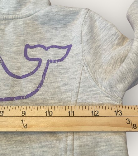 Vineyard Vines Sweatshirt Girls XS Grey 1/4 Zip Pullover Purple Whale Preppy - Picture 13 of 13