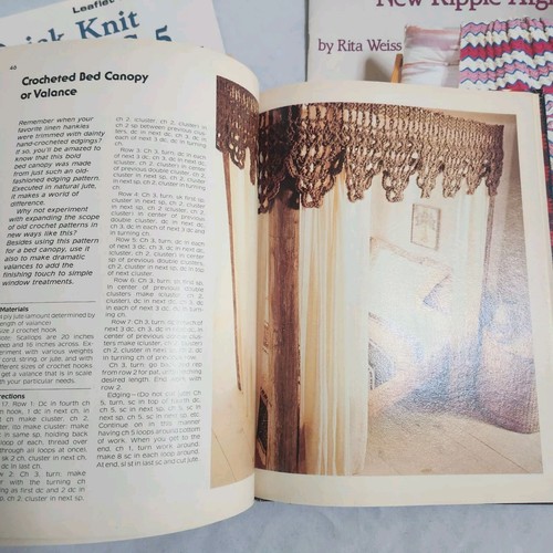 Vintage Crochet Knitting Afghans Pattern Book Lot Yarn Crafts Instruction Guides - Picture 5 of 16