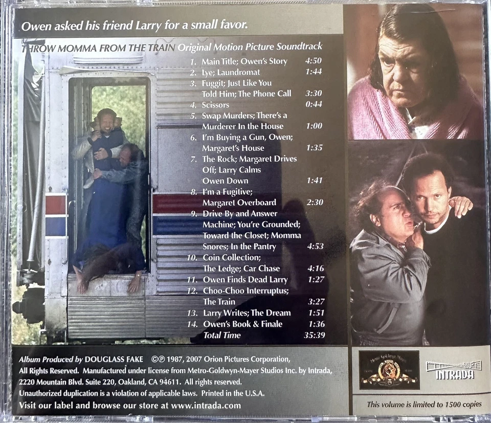 Throw Momma From The Train David Newman CD OOP Rare Intrada - Image 2 of 2