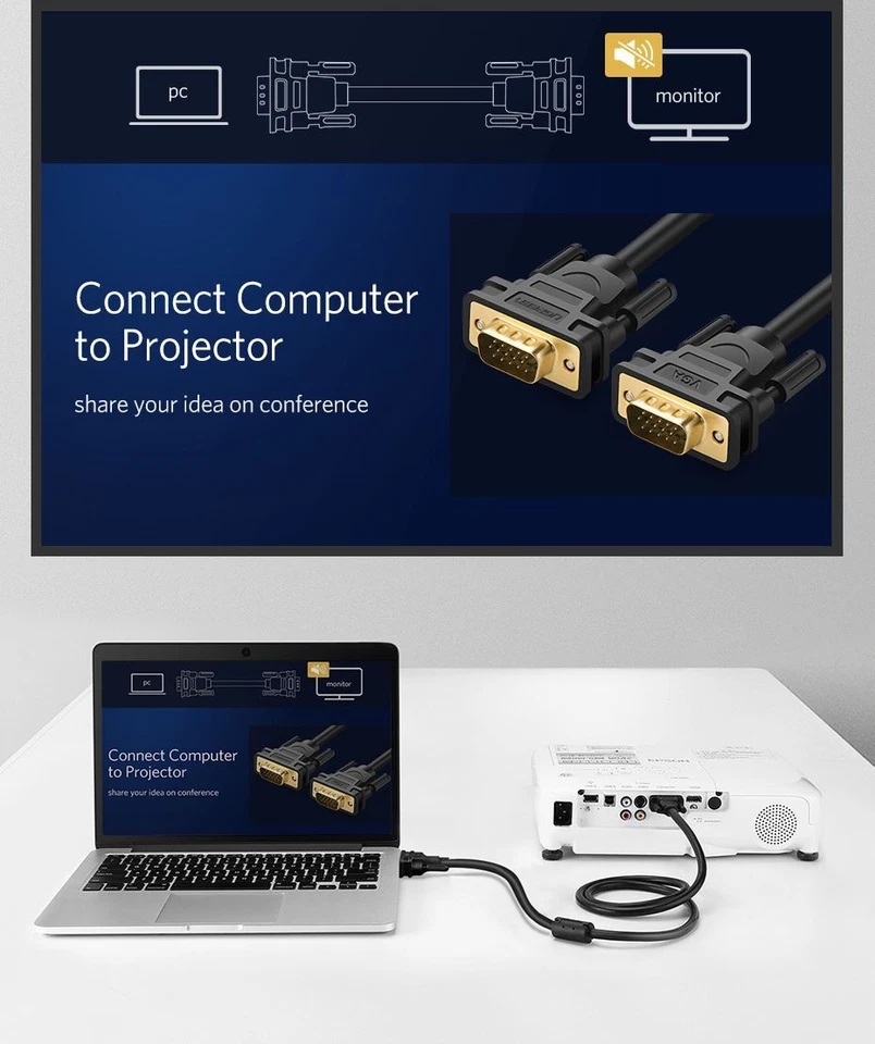 VGA to VGA cable 5m max WUXGA (1920x1200), UGREEN/11632 - Image 3 of 4
