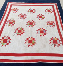 Vintage Beautiful Quilt Different Pieces Hand Woven size 101x85 inches