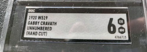 1920 W519 Unnumbered Gabby Cravath SGC 6 POP ONE Ultra High Grade Gavvy - Picture 5 of 5