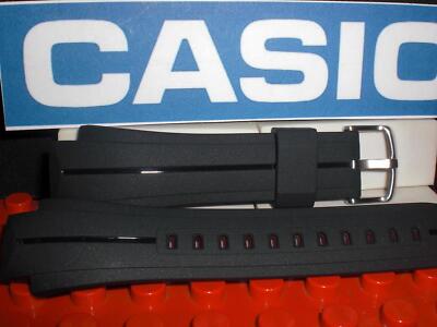 Casio Watchband EFA-128 Black Resin Strap w/ Steel buckle and Attaching Pins