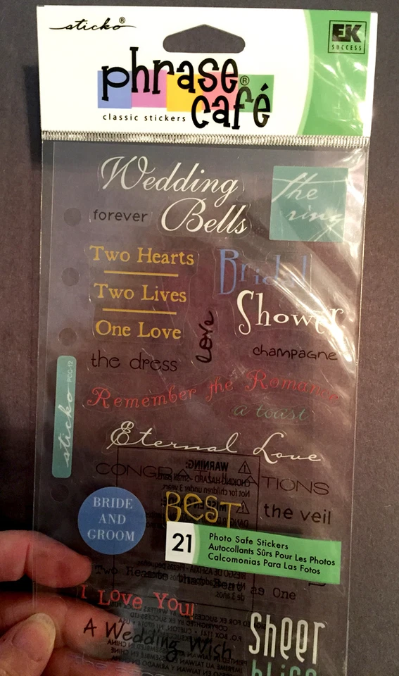 Adesivo adesivo transparente frase café casamento scrapbooking conjunto EK sucesso - Imagem 4 de 4