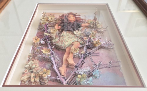 Tree Fairy Girl 3D Carve Paper Art Framed Flower Nature Matted Fantasy Mythical - Picture 3 of 7