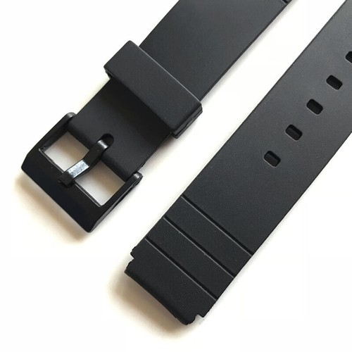 16mm PVC Rubber Band WATCH STRAP fit For CASIO MQ-24 MQ24 Black Resin - Picture 2 of 5