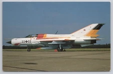 Postcard MiG-21 SPS 'Fishbed' 22+02 of JG-I , German AF at Drewitz AB. July 1991