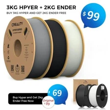 Creality 3 Pack Hyper PLA 3D Printing Filament 1.75mm Bundle for 3D Printer