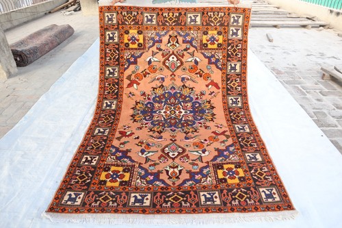 4'5x6'7 ft One of a Kind Afghan Vintage Heriz Rug- Handmade Serapi Rug- Area Rug - Picture 14 of 14