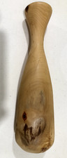 Burled Natural Light Blonde Finish Hand-Turned Wood Vase 15.5" No Glass Insert