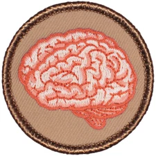 Pink Brain Patrol Patch - 2" Round Embroidered Patch