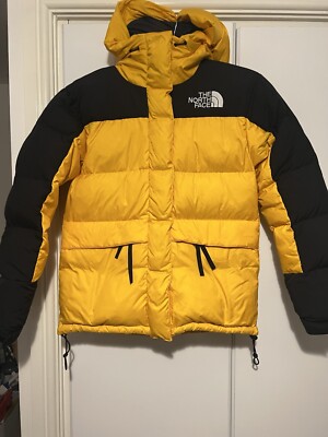 Women's North Face Yellow Black Himalayan Down Parka Size Small