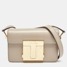 Tom Ford Beige Leather T Clasp Crossbody Bag