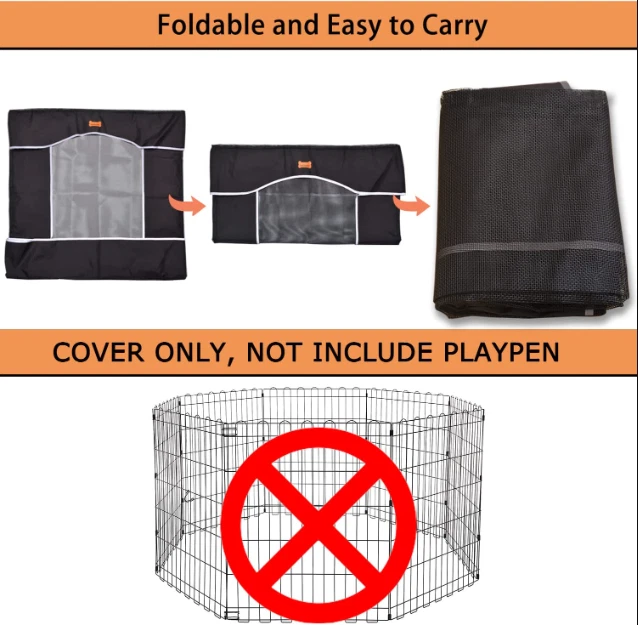 Cubierta de bolígrafo de metal para jugar - mantiene a las mascotas seguras de 8 paneles a prueba de sol y lluvia proporciona sombra Foto 2 de 4