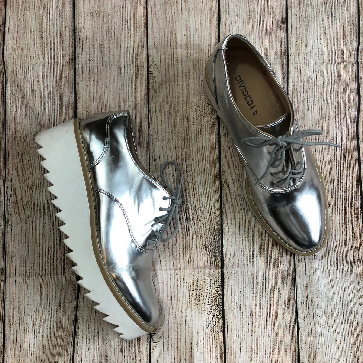 Silver platform loafers hotsell