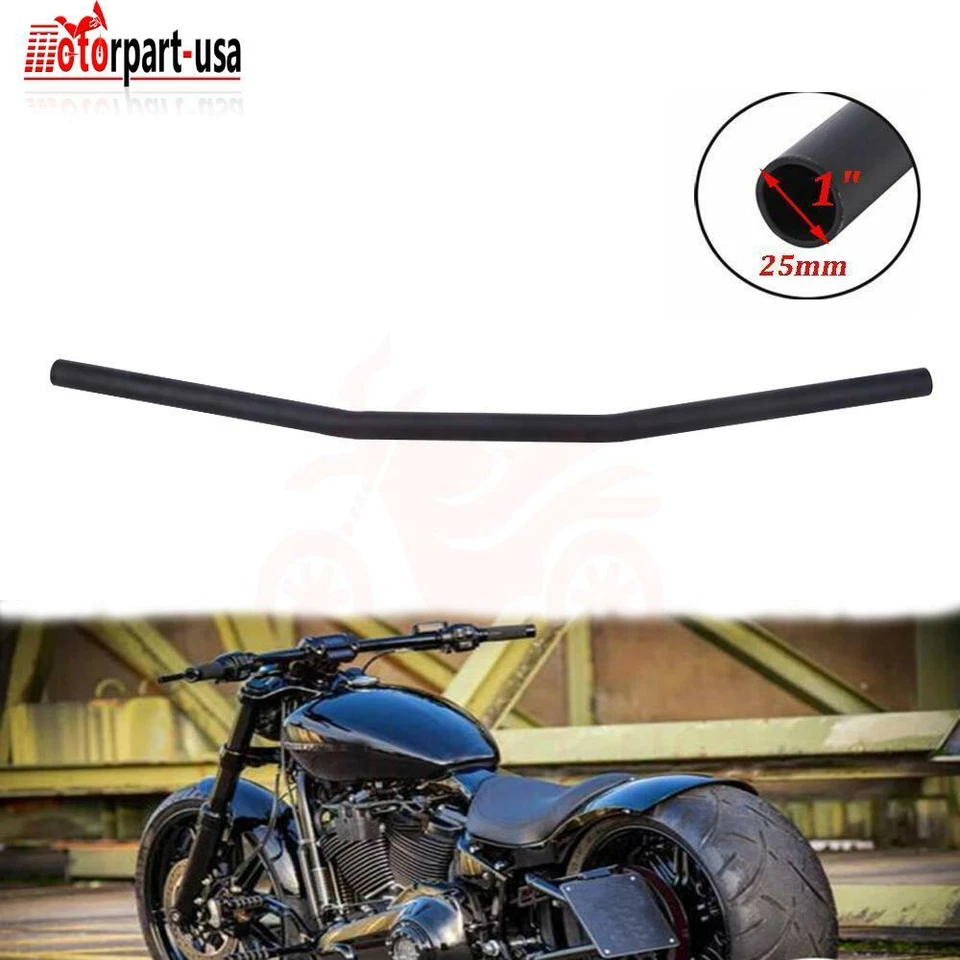 1" Motorcycle Handlebars Drag Bars For Harley Dyna Softail Sportster XL 883 1200 - Image 2 of 4