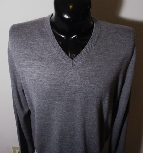 JOSEPH ABBOUD grauer dünner 100% Merinowolle Pullover Herren Gr. XXL - Bild 2 von 6