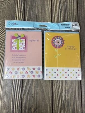 Simply American Greetings 6 Birthday Cards With Envelopes Orange Pink Flower