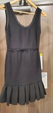Black Bandage Cocktail Mini pleated Dress Small