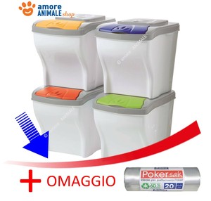 poker bama secchio pattumiera differenziata 4 pezzi