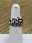 TED OTT 925 Sterling Silver Signed Vintage Multi Animals Band Ring Size 6
