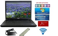Dell Latitude+wifi Windows 7 Pro+Charger+word app+Microsoft Security Essentials