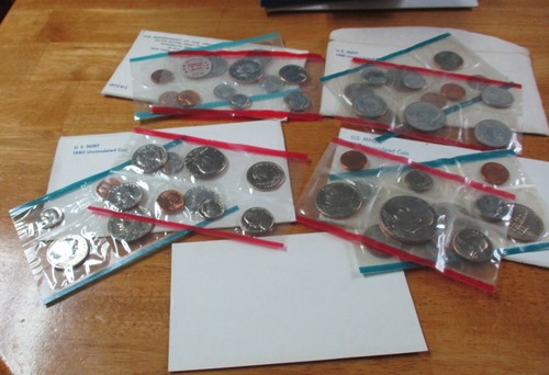 4 United States Mint 1972 1975 1980 1980 Coin Sets