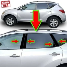 Black Pillar Trim for Nissan Murano 09-14 8pc Set Door Cover Piano Trim