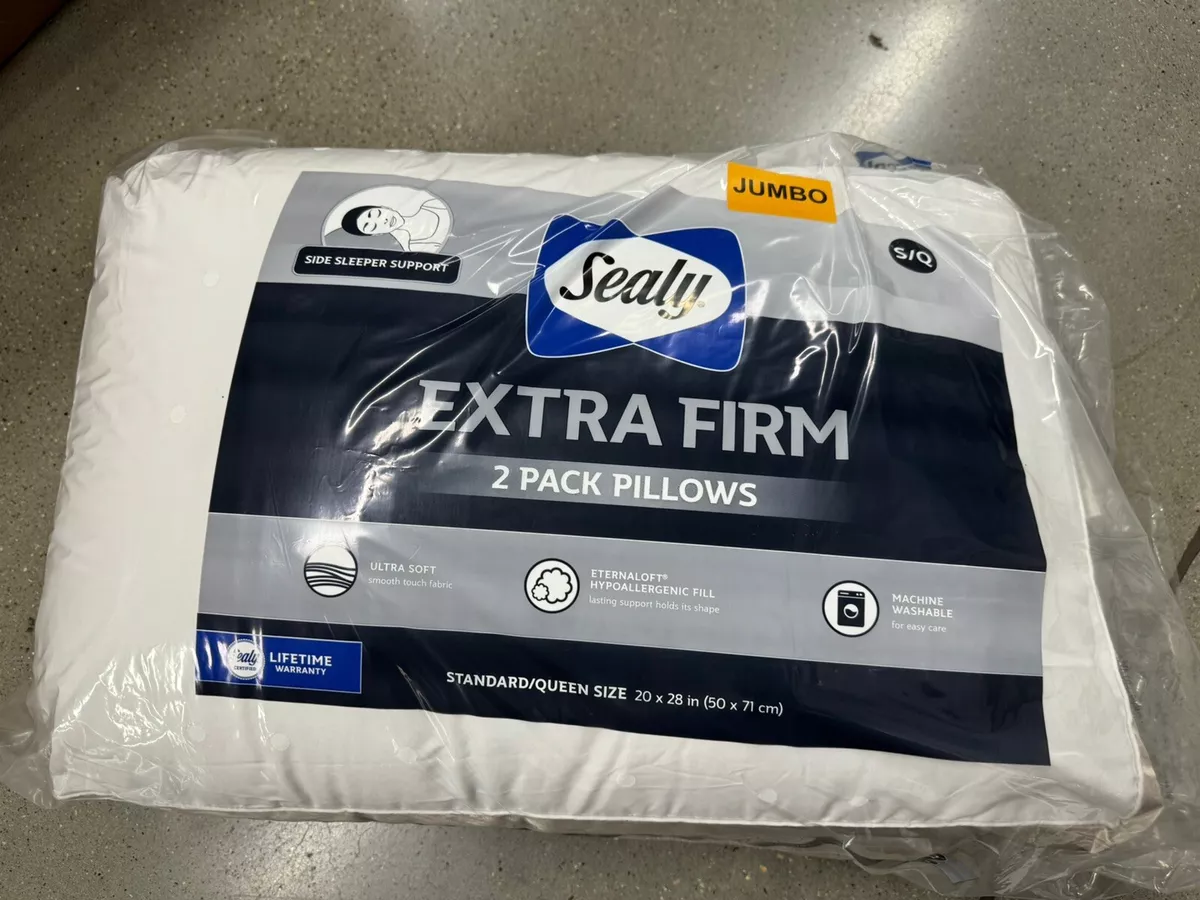 Sealy Extra Firm Side Sleepers 2 Pack Pillow Standard Queen NWT B