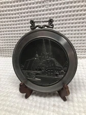 Vintage! 6".5 Regensburg Hande Made Zinn-Giesser-Innung Solid Pewter Wall Plate