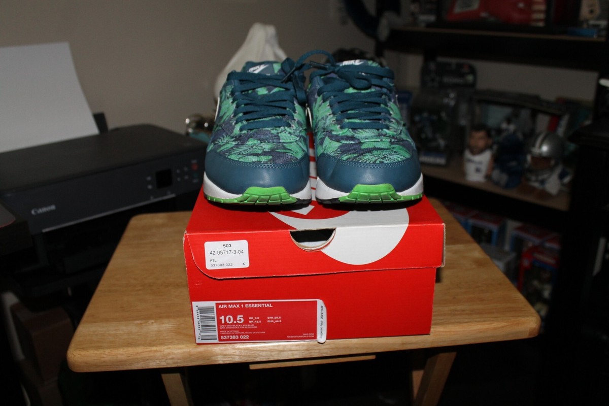 Nike Air Max 1 GPX blue green white Nike Air Max 1 GPX Floral Size 10.5 2014 Rare Authentic Blue  main image 3