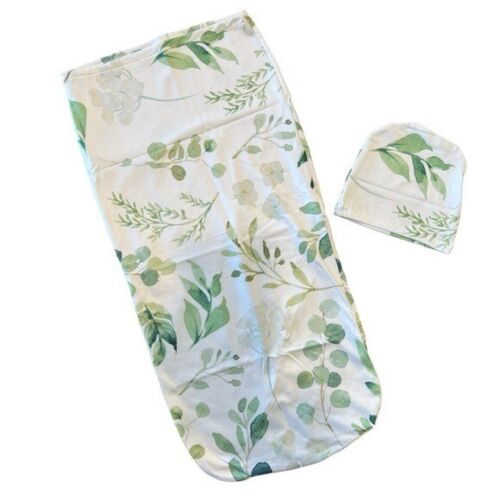 NEW Greenery Baby Swaddle Sack & Cap