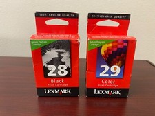 Genuine 2 Pack Lexmark 28 Black 29 Color Ink Cartridges - Sealed