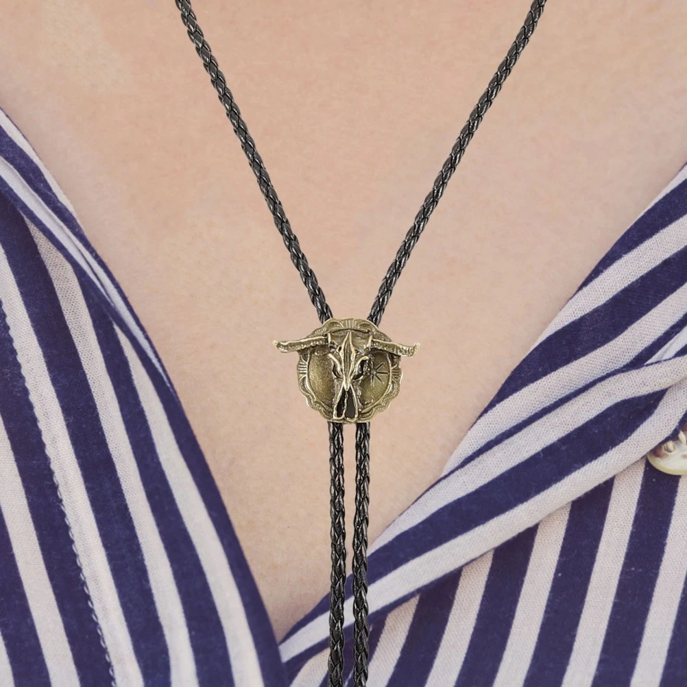 Men Tie Neck Pendant Men Shirt Suit Neck Chain Cow Necktie Western Necklace