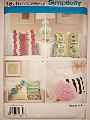 Simplicity 1679 Pillows Square Round Toss Accent Sewing Pattern UC Ruffle Chic