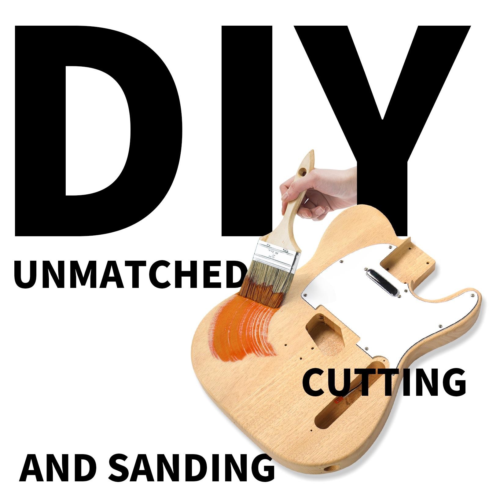 Unfinished DIY TL Electric Guitar Kit Mahogany Body Maple Neck
