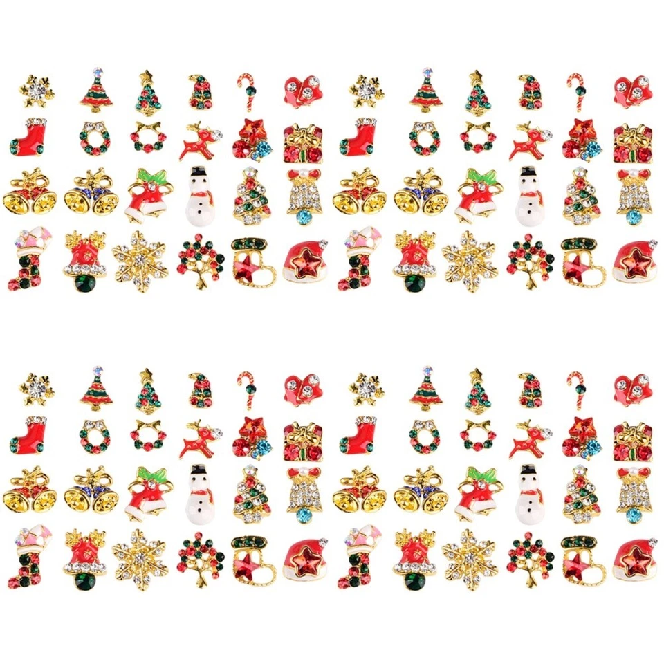  96 PCs Weihnachtsfest -Themen -Nagel -Charme Frauen Nagelschmuck Maniküre